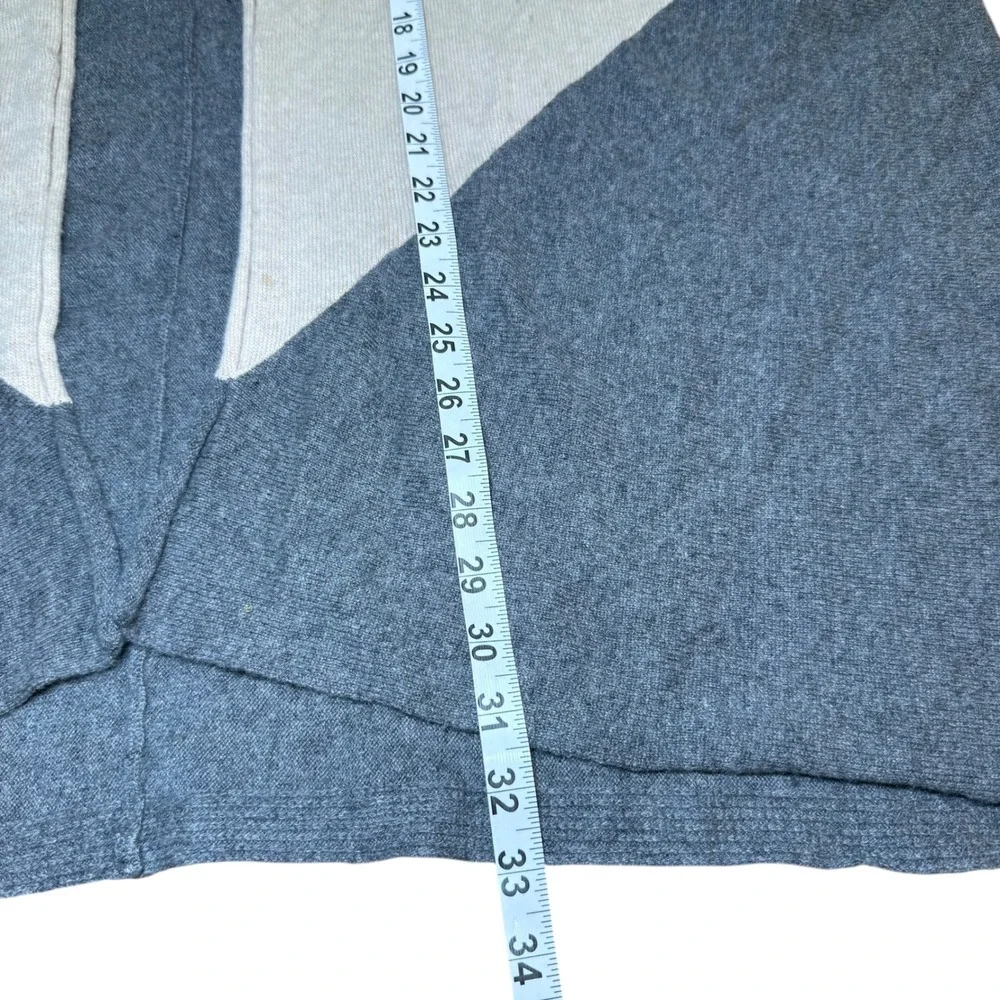 Nordstrom Beige Gray‎ Colorblock Cashmere Poncho Wrap Shawl One Size